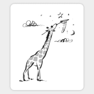 Giraffe fishing for stars Magnet